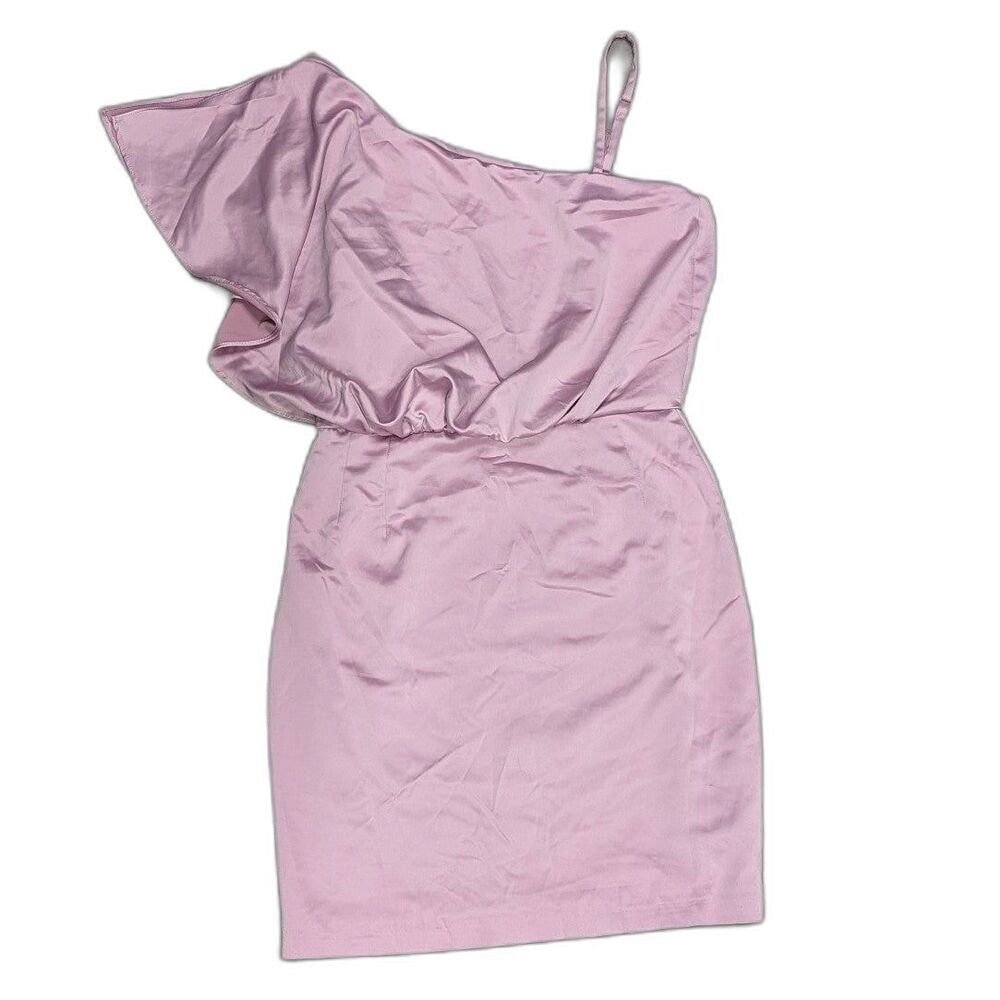 Jessica Simpson One Shoulder Purple Satin Mini Dress - Y2K Coquette Chic Size 6